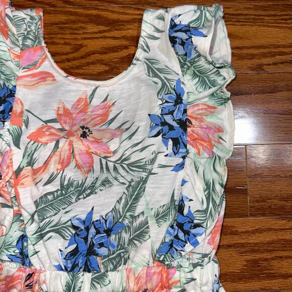 NWT Jessica Simpson Toddler Girls Ruffle Tropical Floral Romper Size 5 - Picture 4 of 13